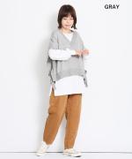 コットンリネンウール　ベスト