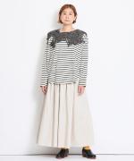 ロービングウールモヘアかぎ針編み　つけ衿プルオーバー