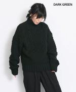 ロービングケーブル柄編み　プルオーバー