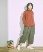 ランダムリブニット　フードプルオーバー