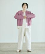 メリノウール　衿付きカーディガン