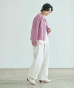 メリノウール　衿付きカーディガン
