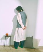 ラムウール×布帛　ベスト