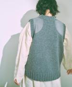 ラムウール×布帛　ベスト