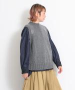 ラムウール×布帛　ベスト