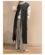 小夜更く sleeveless tabilier robe 墨