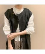 小夜更く sleeveless tabilier robe 墨