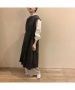 小夜更く sleeveless tabilier robe 墨