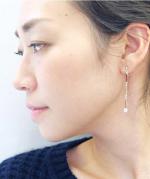 【ラストワン！】】BEADS DROP EARRINGS　ホワイトムーンストーン