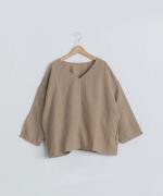 【ラストワン！】リネンコットン(製品染め）Ｖクループルオーバー