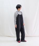 【ラストワン！】ウール天竺　ギャザーオールインワン