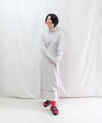【ラストワン！】ガーゼテレコ　ハイネックイージーワンピース