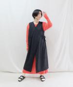 ウール天竺　カシュクールワンピース