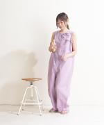 【PICK UP ITEM！】リネンコットン　リボンオールインワン