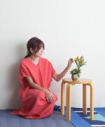 【ラストワン！】リネンコットン　タックワンピース