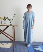 【ラストワン！】リネンコットン　タックワンピース