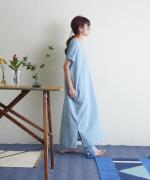 【ラストワン！】リネンコットン　タックワンピース