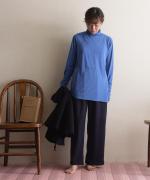 flow cotton silk　バックデザインタートルネック