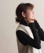 flow cotton silk　バックデザインタートルネック