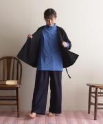 flow cotton silk　バックデザインタートルネック