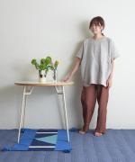 リネンコットン　ステッチポケットプルオーバー