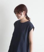 リネンコットン　ステッチポケットスリットタンク