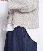 Wrinkled cotton linen　リボンカーディガン