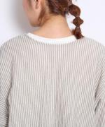 Wrinkled cotton linen　リボンカーディガン