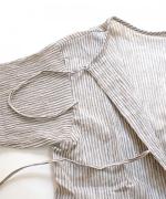 Wrinkled cotton linen　リボンカーディガン