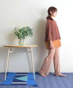 Wrinkled cotton linen　リボンカーディガン
