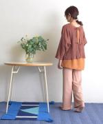 Wrinkled cotton linen　リボンカーディガン