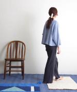 Wrinkled cotton linen　リボンカーディガン