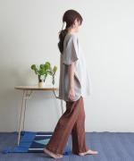 Wrinkled cotton rinen　イージーパンツ