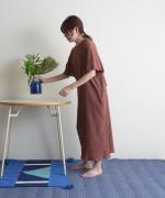 Wrinkled cotton rinen　リボンワンピース