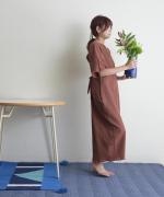 Wrinkled cotton rinen　リボンワンピース