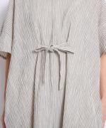 Wrinkled cotton rinen　リボンワンピース