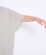 Wrinkled cotton rinen　リボンワンピース