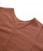 Wrinkled cotton rinen　リボンワンピース