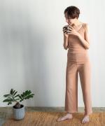 twist cotton rib strech　パッド付キャミソール