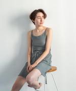 twist cotton rib strech　イージーショートパンツ