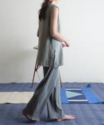 twist cotton rib strech　イージーパンツ