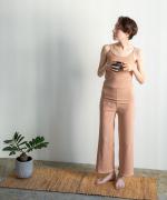 twist cotton rib strech　イージーパンツ