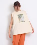 【ラストワン！】】organic cotton print プリントタンクトップ(ペイント)