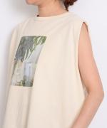 【ラストワン！】】organic cotton print プリントタンクトップ(ペイント)