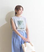 【ラストワン！】】organic cotton print プリントタンクトップ(ペイント)