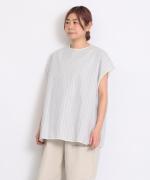 organic cotton sripe パイピングフレンチプルオーバー