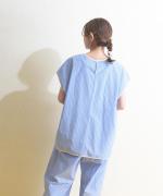 organic cotton sripe パイピングフレンチプルオーバー
