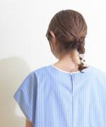 organic cotton sripe パイピングフレンチプルオーバー