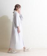 organic cotton sripe 2WAYワンピース
