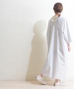 organic cotton sripe 2WAYワンピース